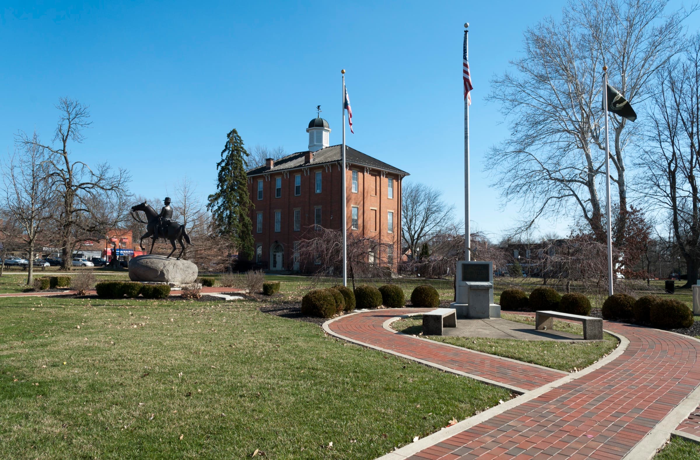 The 1868 Old Sunbury Town Hall, an Italianate brick landmark on Sunbury's village square